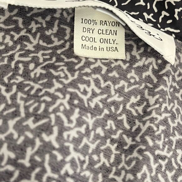 Vintage 70s 80s Cavalluzzi Black White Rayon Oversized Silky Blazer Jacket Small - Picture 7 of 7